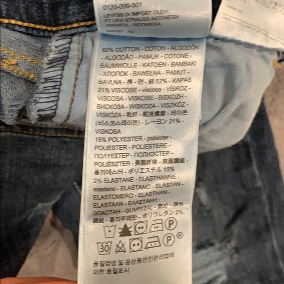 Levi's 710 Super Skinny Distressed Blue Jeans - Picture 4 of 6